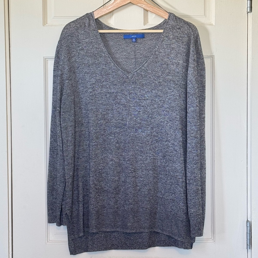 Apt 9 Lightweight Long Sleeve Top Gray 2XL